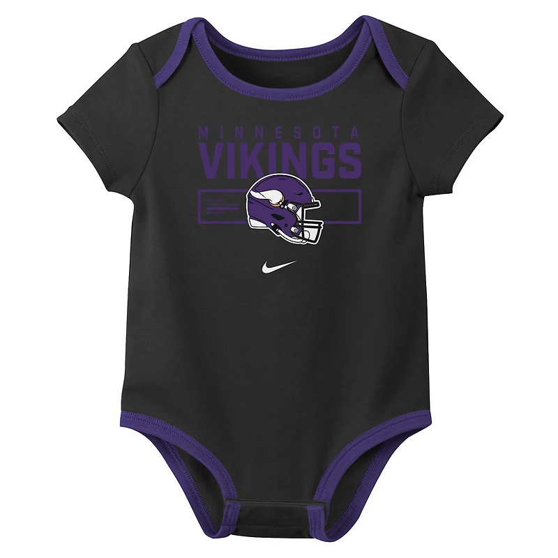 Ensemble trois pièces Nike Minnesota Vikings pour nouveau-né et bébé