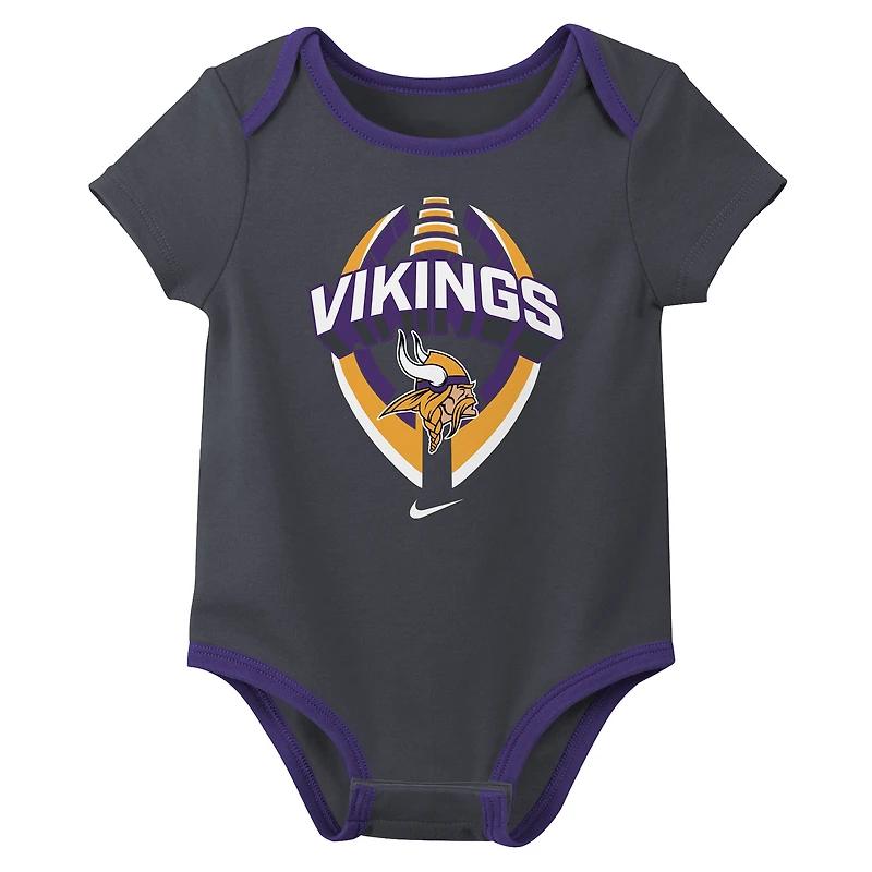 Ensemble trois pièces Nike Minnesota Vikings pour nouveau-né et bébé