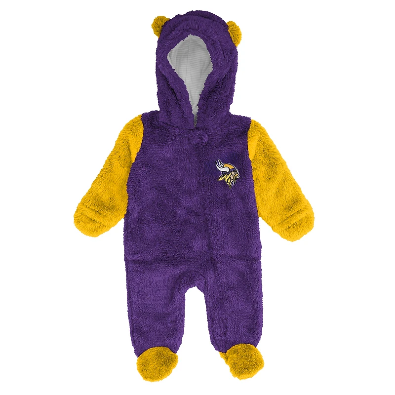 Newborn & Infant Outerstuff Purple Minnesota Vikings Stay Napping Fleece Bunting Full-Zip Sleeper