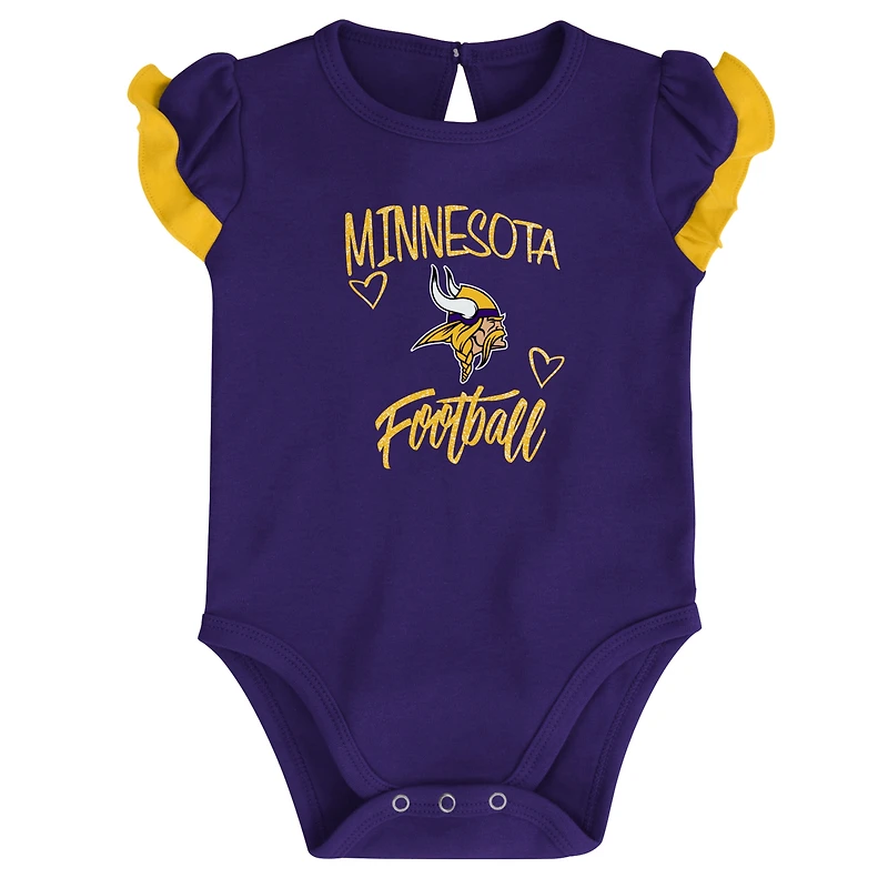 Newborn & Infant Purple/Gold Minnesota Vikings Too Much Love Two-Piece Bodysuit Set