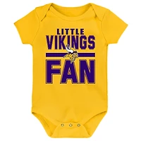 Newborn Outerstuff Minnesota Vikings Little Tike 3-Piece Bodysuit Set