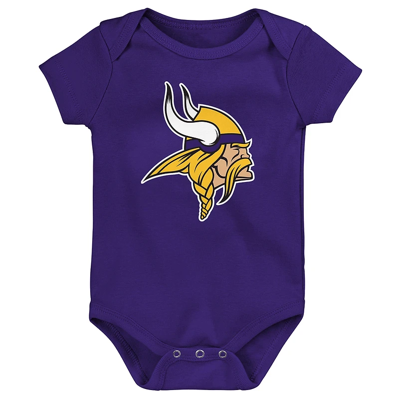 Newborn Outerstuff Minnesota Vikings Little Tike 3-Piece Bodysuit Set