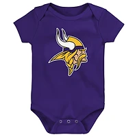 Newborn Outerstuff Minnesota Vikings Little Tike 3-Piece Bodysuit Set