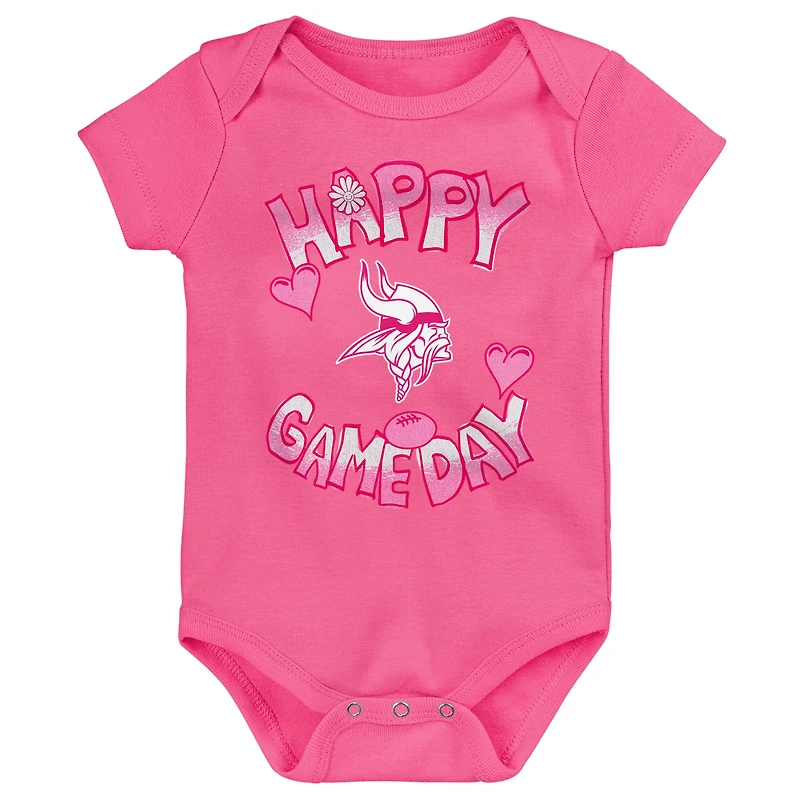 Body rose pour nouveau-né « Happy Gameday » des Minnesota Vikings