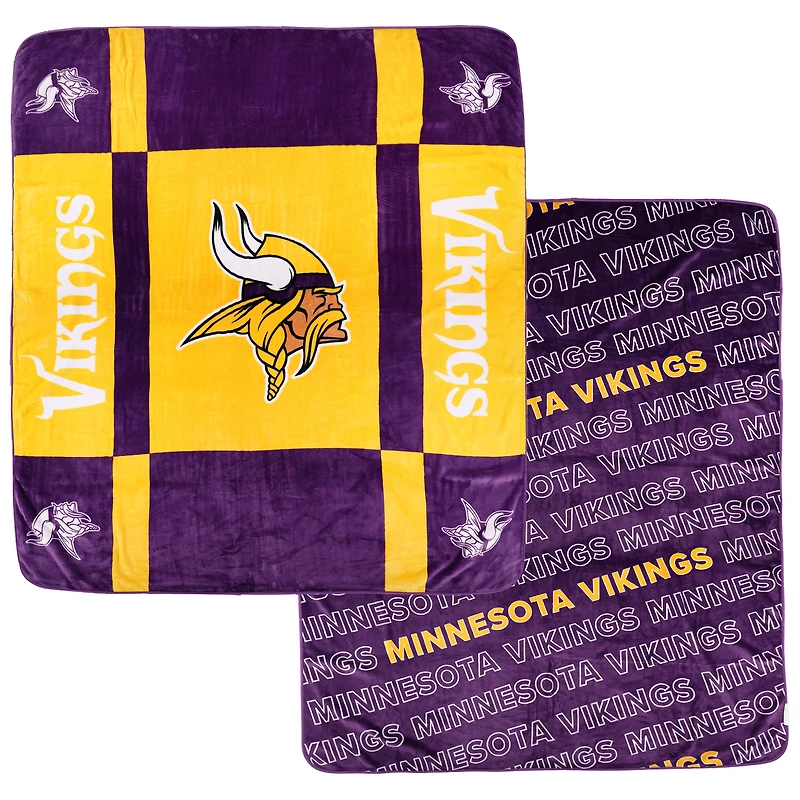 Couverture ultra confortable double face à motif bloc inversé Pegasus Minnesota Vikings 60" x 70"