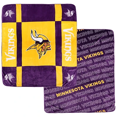 Couverture ultra confortable double face à motif bloc inversé Pegasus Minnesota Vikings 60" x 70"