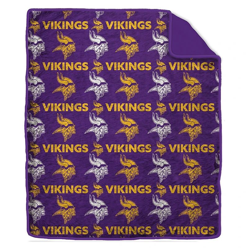 Couverture en fausse fourrure Pegasus Minnesota Vikings ton sur ton 60" x 70"