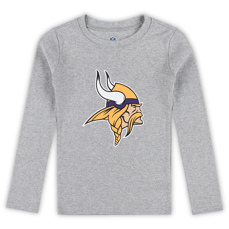Ensemble de nuit avec t-shirt et pantalon à manches longues pour enfants d'âge préscolaire gris chiné Minnesota Vikings
