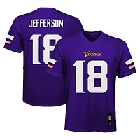 Maillot de joueur réplique violet des Vikings du Minnesota Justin Jefferson pour enfants d'âge préscolaire