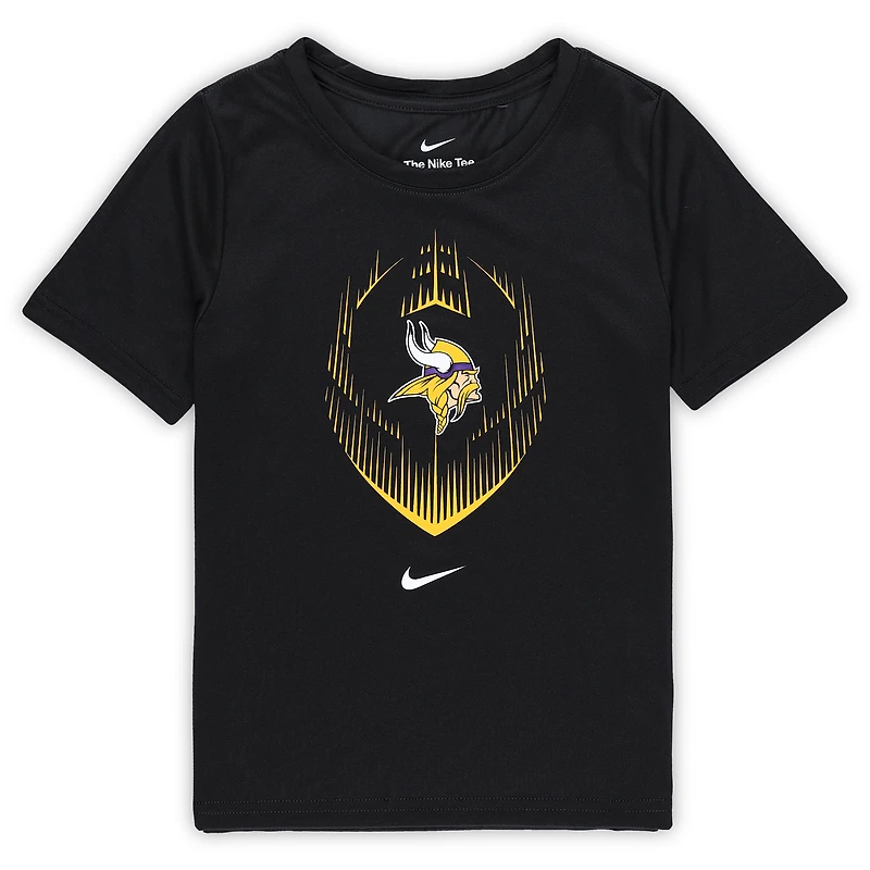 T-shirt Nike noir pour enfant d'âge préscolaire avec logo Legend Icon Performance des Minnesota Vikings