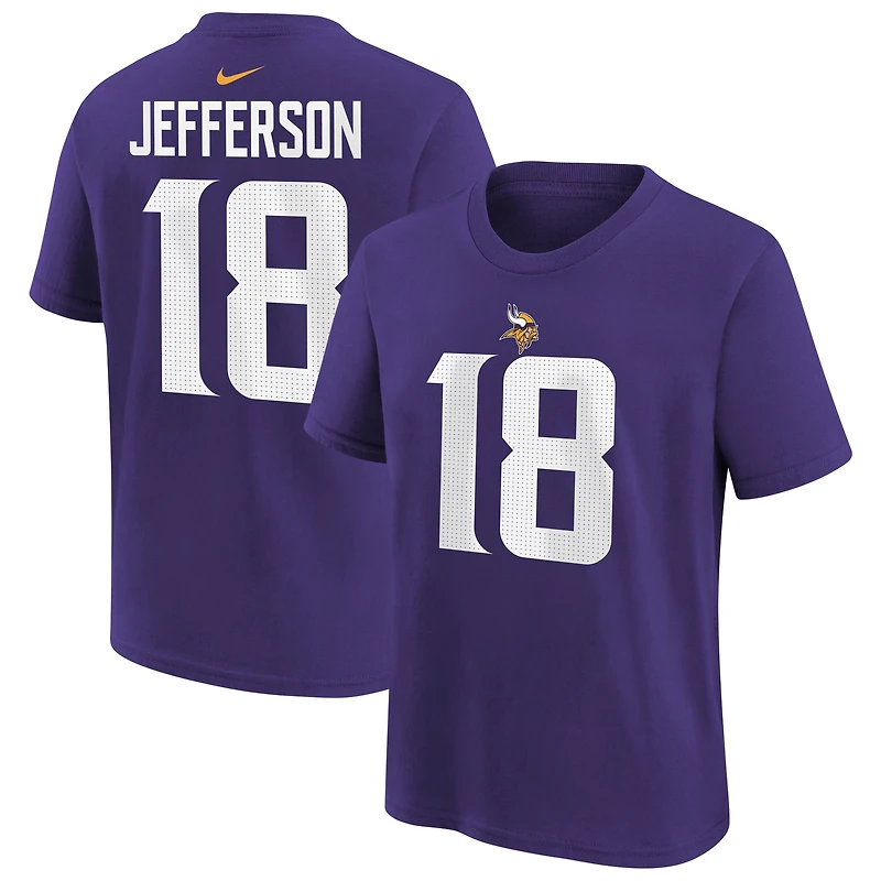 Preschool Nike Justin Jefferson Purple Minnesota Vikings Player Name & Number T-Shirt
