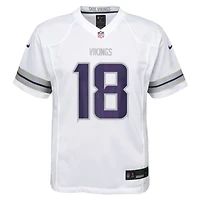 Maillot de jeu Nike Justin Jefferson blanc des Vikings du Minnesota pour enfant d'âge préscolaire