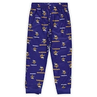 Ensemble de pyjama pour enfant d'âge préscolaire Outerstuff violet avec t-shirt à manches longues et pantalon imprimés des Vikings du Minnesota