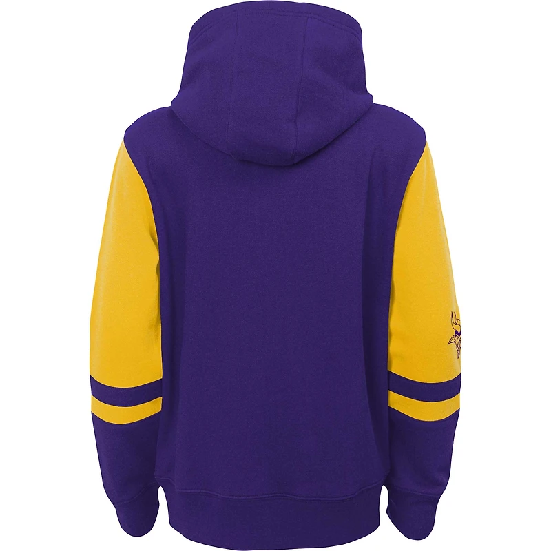 Sweat à capuche entièrement zippé violet Minnesota Vikings Stadium Color Block pour enfants d'âge préscolaire
