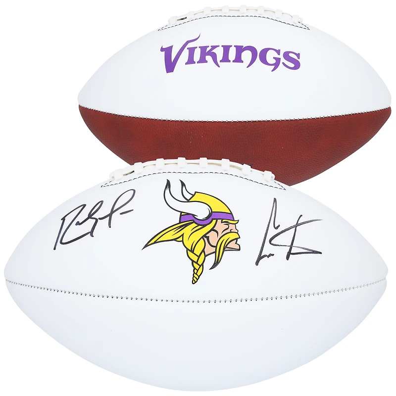 Ballon de football américain Franklin White Panel autographié par Randy Moss et Cris Carter des Vikings du Minnesota