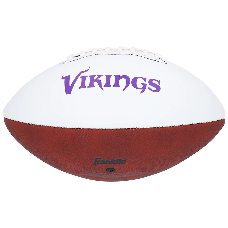 Ballon de football américain Franklin White Panel autographié par Randy Moss et Cris Carter des Vikings du Minnesota