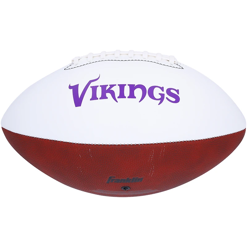 Ballon de football Franklin White Panel autographié par Randy Moss des Minnesota Vikings