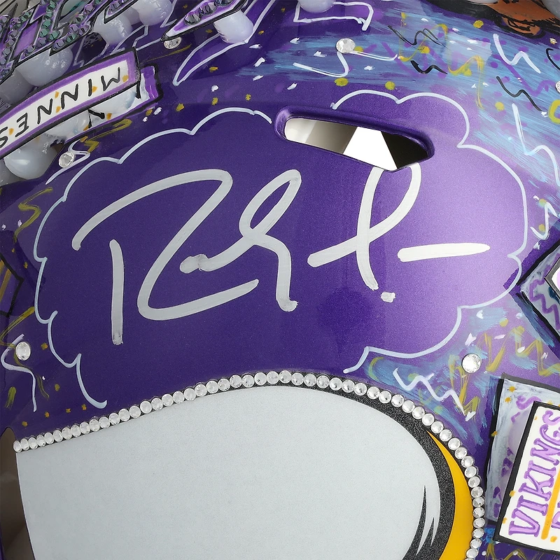 Randy Moss Minnesota Vikings Autographed Riddell Speed Authentic Helmet - Art by Charles Fazzino - NF70443568