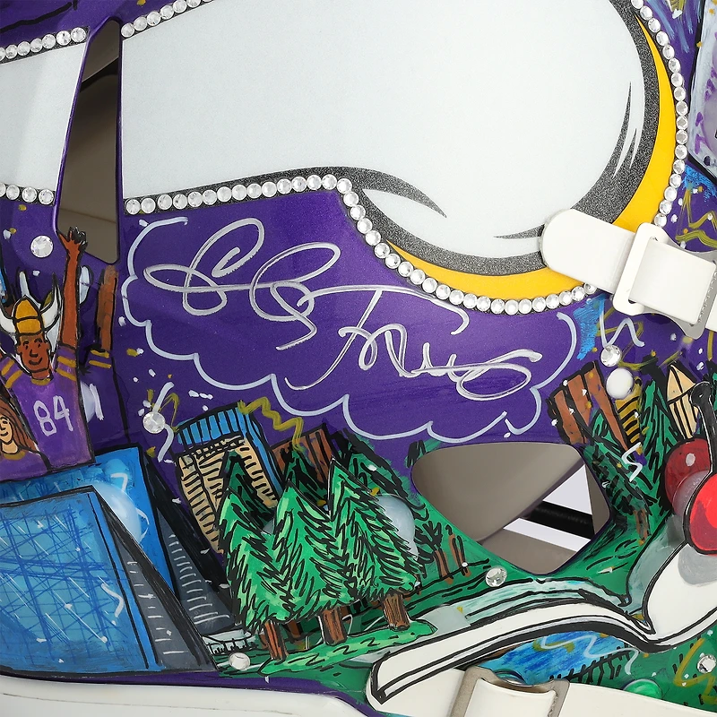 Casque Riddell Speed ​​Authentic autographié par Randy Moss (Minnesota Vikings) - Illustration de Charles Fazzino - NF70443568