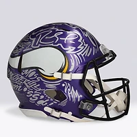 Randy Moss Minnesota Vikings Autographed Riddell Speed Authentic Helmet - Art by JK5 - Limited Edition #1/1