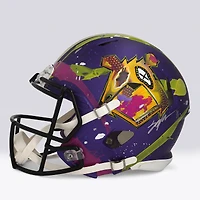 Casque Riddell Speed ​​Authentic autographié par Randy Moss (Minnesota Vikings) avec inscription « HOF 18 » - Illustration de King Saladeen - Édition limitée n° 1/1 - WN55915743
