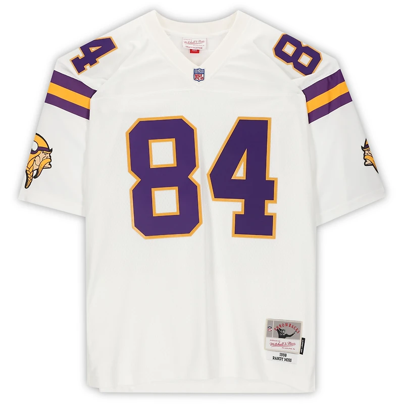 Maillot Mitchell & Ness Legacy blanc autographié par Randy Moss des Vikings du Minnesota