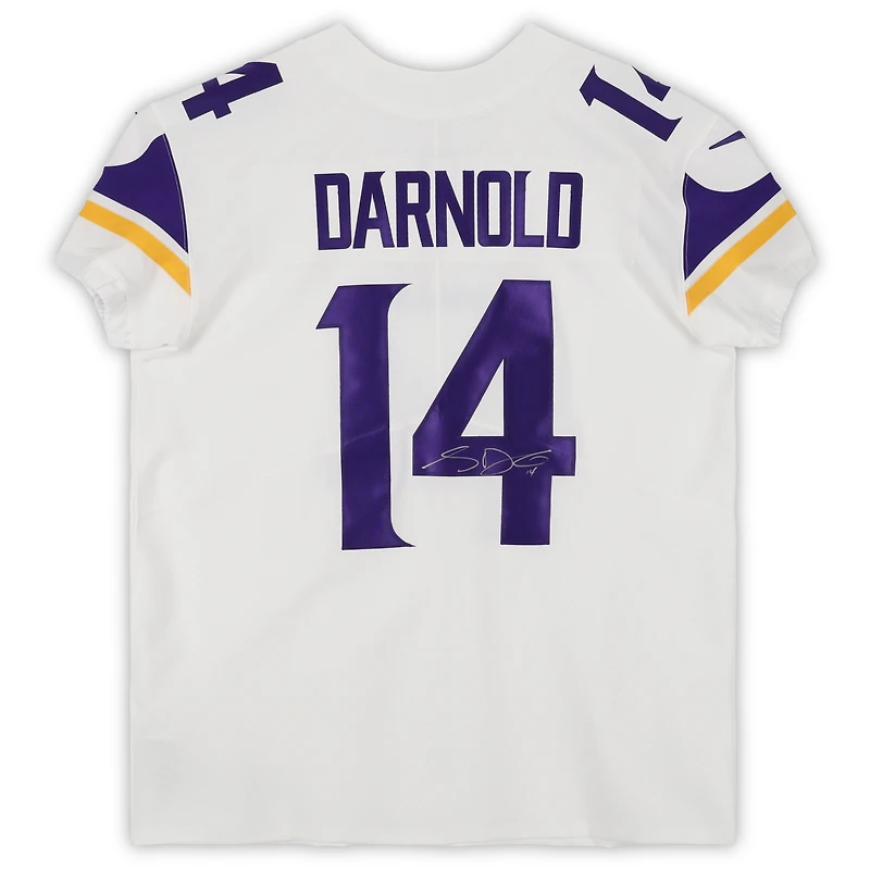 Maillot Nike Elite blanc autographié par Sam Darnold des Minnesota Vikings