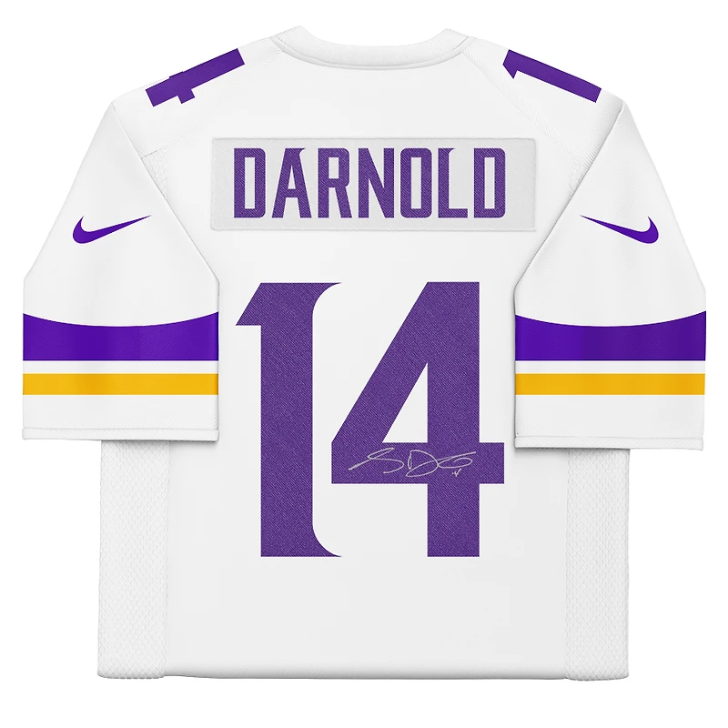 Maillot Nike Elite blanc autographié par Sam Darnold des Minnesota Vikings