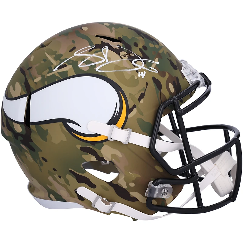 Casque réplique Riddell Camo Speed ​​autographié par Sam Darnold des Minnesota Vikings