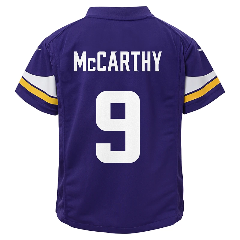 Maillot de jeu violet Nike J.J. McCarthy pour tout-petit des Vikings du Minnesota