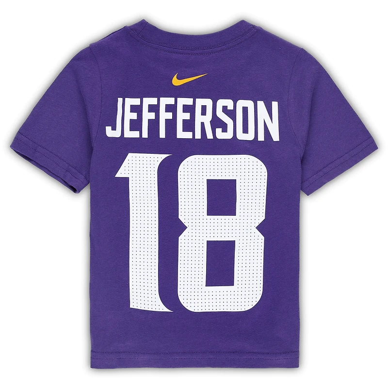 T-shirt Nike Justin Jefferson violet Minnesota Vikings pour tout-petit avec nom et numéro de joueur