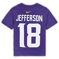T-shirt Nike Justin Jefferson violet Minnesota Vikings pour tout-petit avec nom et numéro de joueur
