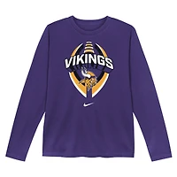 T-shirt de performance à manches longues Nike violet pour tout-petit des Minnesota Vikings Primetime Legend Icon