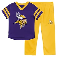 Ensemble t-shirt et pantalon à col en V violet/or pour tout-petits des Vikings du Minnesota Red Zone
