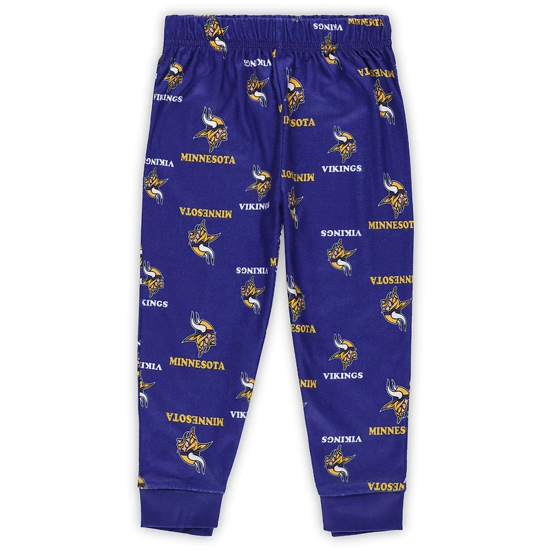 Ensemble de pyjama pour tout-petit Outerstuff violet avec t-shirt à manches longues et pantalon imprimé des Vikings du Minnesota