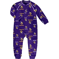 Toddler Purple Minnesota Vikings Allover Print Raglan Full-Zip Jumper
