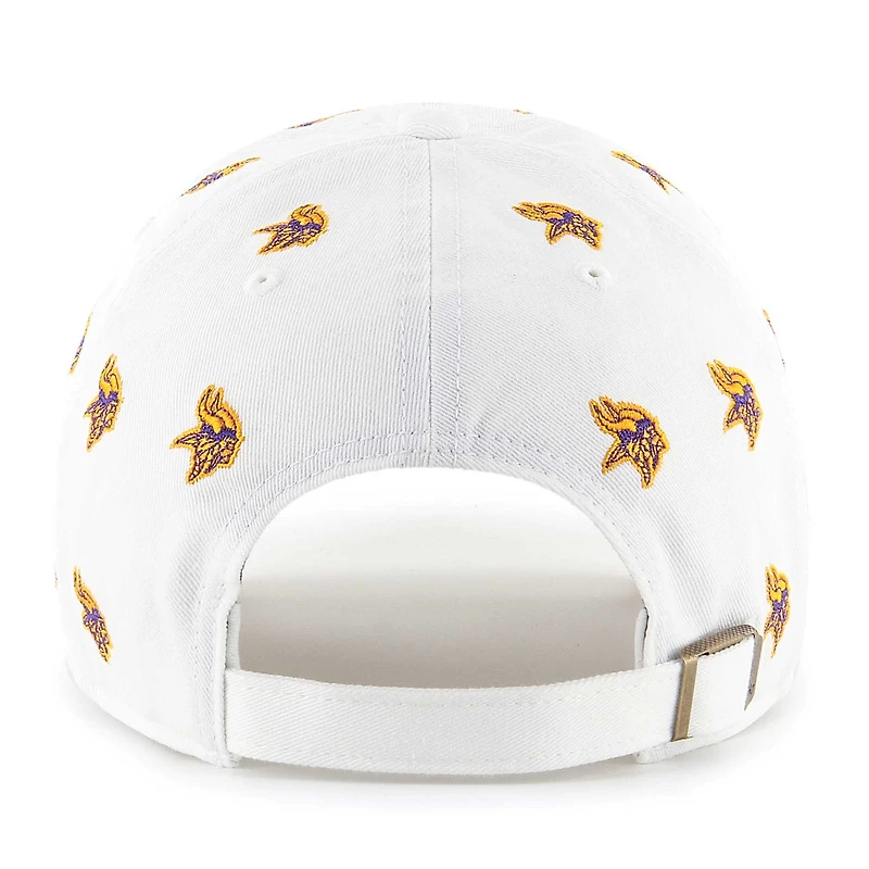 Casquette unisexe '47 blanche Minnesota Vikings Confetti Clean Up réglable