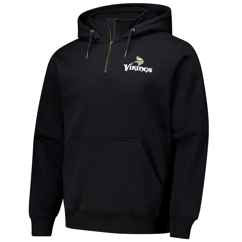 Unisex Dunbrooke  Black Minnesota Vikings Defender Quarter-Zip Hoodie