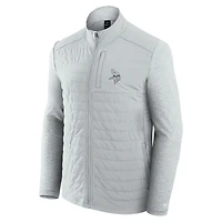 Unisex Fanatics Gray/Heather Gray Minnesota Vikings Front Office Tonal Full-Zip Jacket