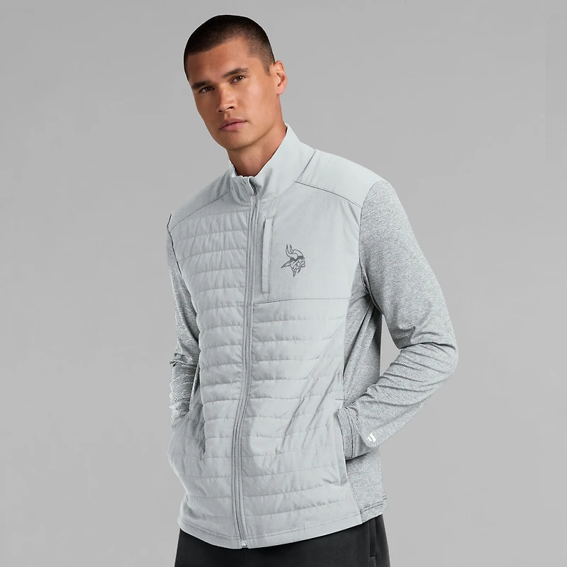 Unisex Fanatics Gray/Heather Gray Minnesota Vikings Front Office Tonal Full-Zip Jacket