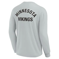 T-shirt unisexe Fanatics gris Minnesota Vikings Elements super doux à manches longues