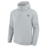 Sweat à capuche unisexe Fanatics gris Minnesota Vikings Front Office entièrement zippé