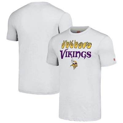 T-shirt unisexe hommage Ash Minnesota Vikings The NFL ASL Collection par Love Sign en langue des signes américaine