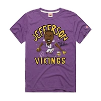 Unisex Homage Justin Jefferson Purple Minnesota Vikings Caricature Player Graphic Tri-Blend T-Shirt