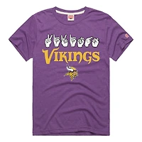 T-shirt unisexe violet hommage aux Vikings du Minnesota, collection NFL ASL par Love Sign, tri-blend