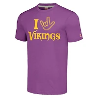 Hommage unisexe violet Minnesota Vikings La collection NFL ASL par Love Sign T-shirt triple mélange