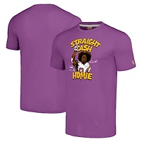 Unisex Homage  Randy Moss Heathered Purple Minnesota Vikings Caricature Retired Player Tri-Blend T-Shirt