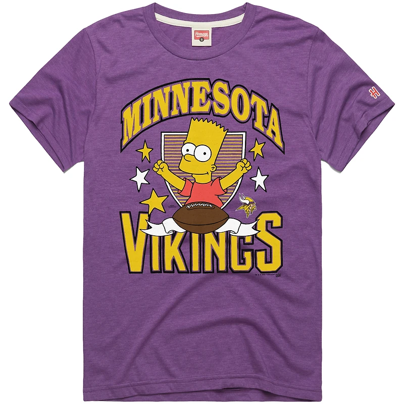 T-shirt unisexe violet Homage x Les Simpsons des Vikings du Minnesota