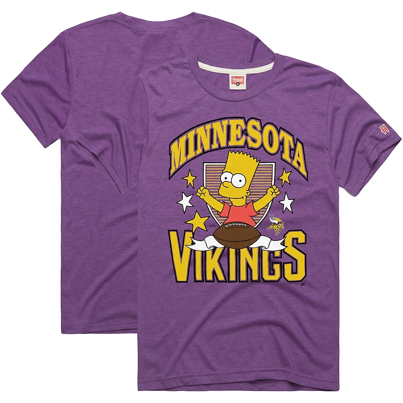 T-shirt unisexe violet Homage x Les Simpsons des Vikings du Minnesota