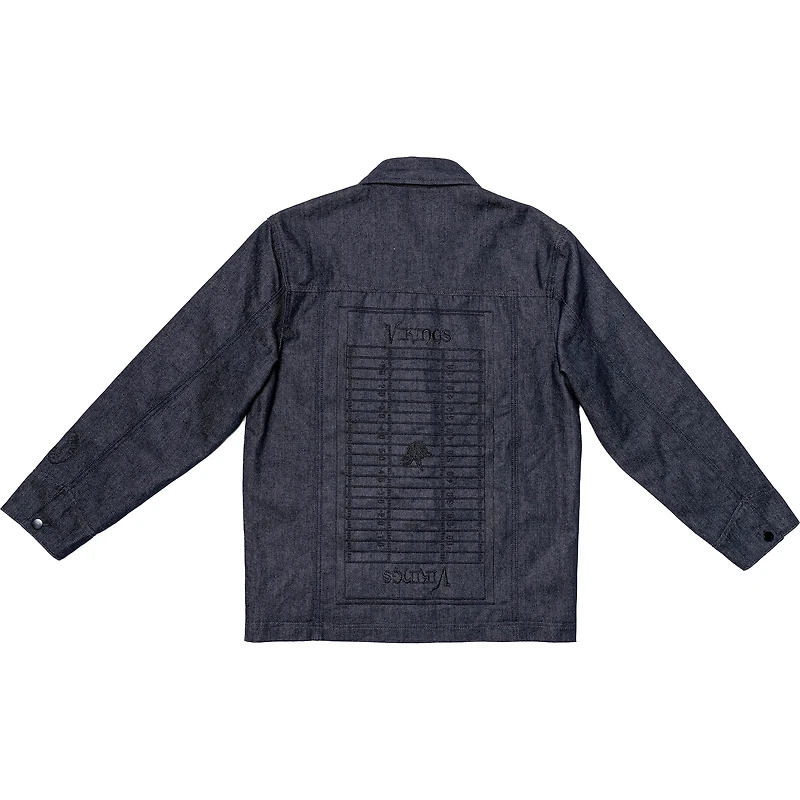 Unisex The Wild Collective Navy Minnesota Vikings International Collection designed by Leah and Chelsea Full-Snap Denim Jacket